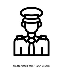 pilot line icon illustration vector graphic