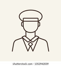 Pilot line icon. Occupation, sailor, worker. Crew concept. concept. Can be used for topics like aviation, service, tourism