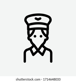 Pilot Line Icon On White Background
