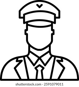 Pilot Line Vector Icon Design