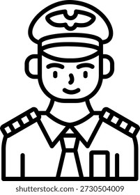 Design de ícone de vetor de linha piloto
