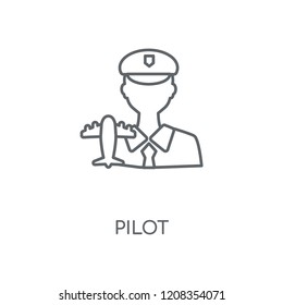 Pilot linear icon. Pilot concept stroke symbol design. Thin graphic elements vector illustration, outline pattern on a white background, eps 10.