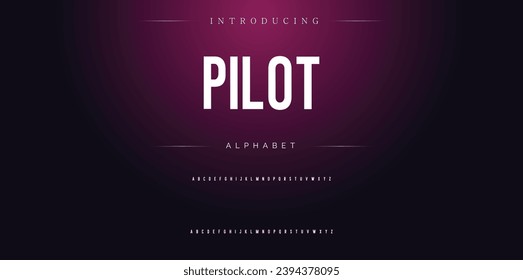 Pilot Modern Bold Font. Sans Serif Font. Regular Italic Uppercase Lowercase Typography urban style alphabet fonts for fashion, sport, technology, digital, movie, logo design, vector illustration