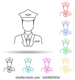 pilot multi color style icon. Simple glyph, flat vector of proffecions icons for ui and ux, website or mobile application