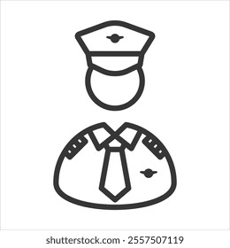 Pilot Outline Icon Vector Illustration