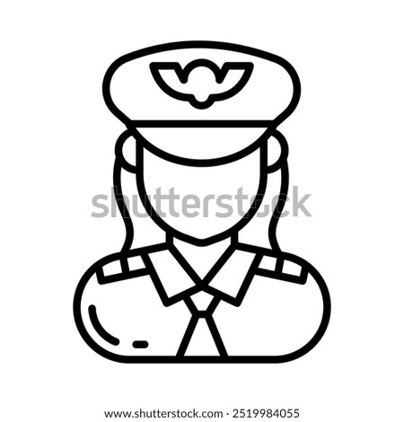 Pilot Outline Icon, Vector illustration