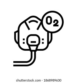 pilot oxygen facial mask line icon vector. pilot oxygen facial mask sign. isolated contour symbol black illustration