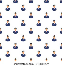 Pilot pattern. Cartoon illustration of pilot vector pattern for web