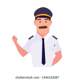 pilot person design, Worker professional working occupation job corporate employee and service theme Vector illustration