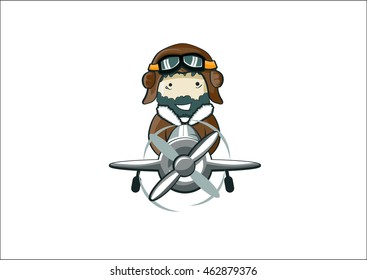 Pilot in plane