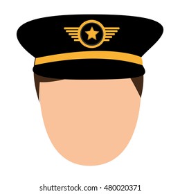 pilot plane avatar character vector illustration design
