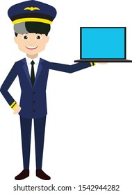 Pilot - Presenting a Laptop Vector