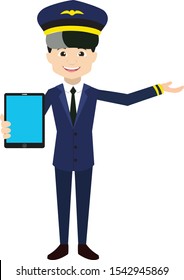 Pilot - Presenting a Tablet with blank screen illustration