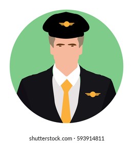Pilot, profession, logo, symbol, icon flat.