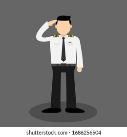 the pilot is respectful,  flat design pilot