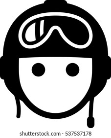 Pilot With Retro Helmet Icon