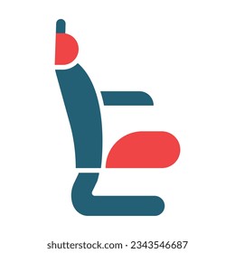 Pilot Seat Glyph Two Color Icon For Personal And Commercial Use.
