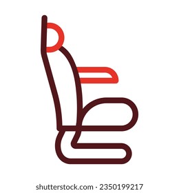 Pilot Seat Thick Line Two Color Icons For Personal And Commercial Use.

