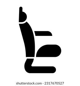 Pilot Seat Vector Glyph Icon For Personal And Commercial Use.
