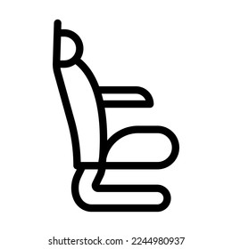 Pilot Seat Vector Line Icon Design