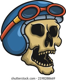 Pilot Skull Vector Scary Design Drawing