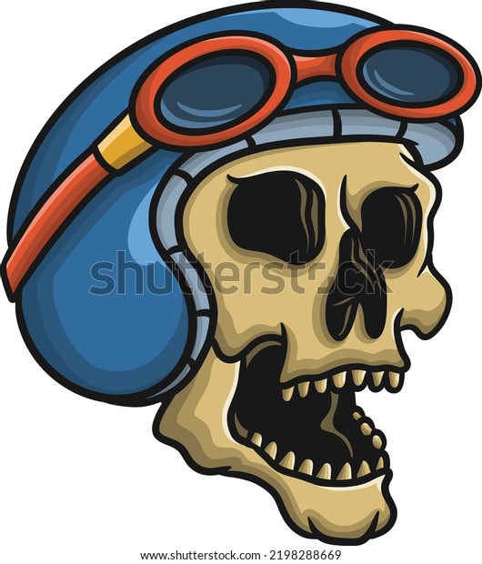 Pilot Skull Vector Scary Design Drawing Stock Vector Royalty Free 2198288669 Shutterstock