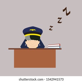 Pilot - Sleeping on Office Desk
