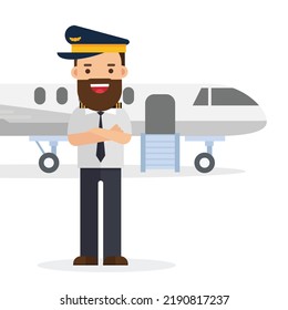 Pilot standing in front of the plane