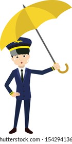 Pilot - Standing with Umbrella