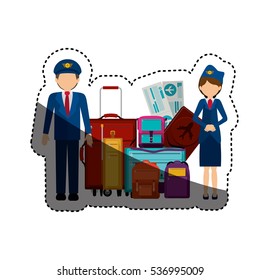 Pilot stewardess and baggage design