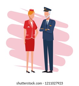 Pilot and stewardess Job and workers