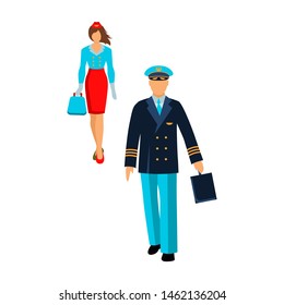 pilot and stewardess uniform airport vector illustration