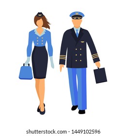 pilot and stewardess uniform flat style vector illustration