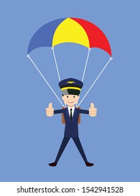 Pilot - Successful Landing with Parachute