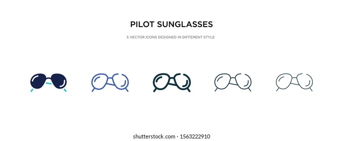 pilot sunglasses icon in different style vector illustration. two colored and black pilot sunglasses vector icons designed in filled, outline, line and stroke style can be used for web, mobile, ui