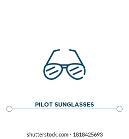 pilot sunglasses outline vector icon. simple element illustration. pilot sunglasses outline icon from editable clothes concept. can be used for web and mobile
