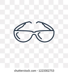 Pilot Sunglasses vector outline icon isolated on transparent background, high quality linear Pilot Sunglasses transparency concept can be used web and mobile