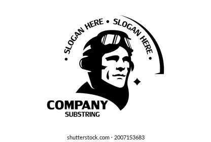 Pilot or tankman logo, illustration, vector file
