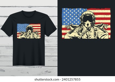 Pilot t-shirt vector graphic design.