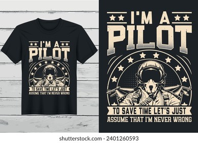 Pilot t-shirt vector graphic design