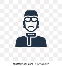Pilot vector icon isolated on transparent background, Pilot transparency concept can be used web and mobile