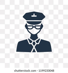 Pilot vector icon isolated on transparent background, Pilot transparency concept can be used web and mobile