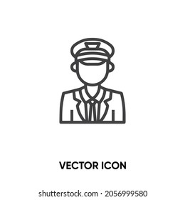 Pilot vector icon. Modern, simple flat vector illustration for website or mobile app.Airplaner hat symbol, logo illustration. Pixel perfect vector graphics