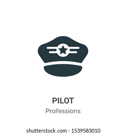 Pilot vector icon on white background. Flat vector pilot icon symbol sign from modern professions collection for mobile concept and web apps design.