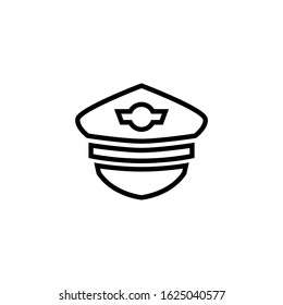 Pilot vector icon in outline, linear style isolated on white background