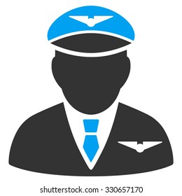 Pilot vector icon. Style is flat symbol, rounded angles, white background.