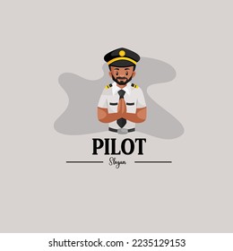 Pilot vector mascot logo template.