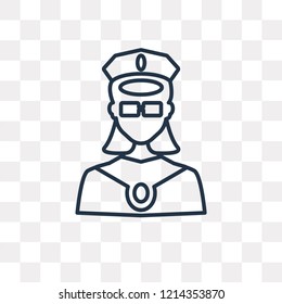 Pilot vector outline icon isolated on transparent background, high quality linear Pilot transparency concept can be used web and mobile