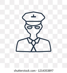 Pilot vector outline icon isolated on transparent background, high quality linear Pilot transparency concept can be used web and mobile