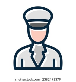 Pilot Vector Thick Line Filled Dark Colors Icons For Personal And Commercial Use.
